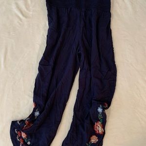 Navy Blue Wide Leg Pants